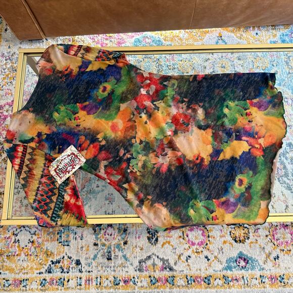 Amma Design Abstract Art to Wear Watercolor Bohemian Tunic Lagenlook Top Small - Picture 2 of 5